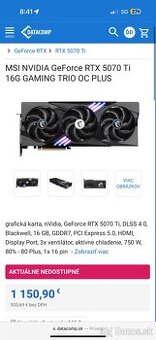 MSI NVIDIA GeForce RTX 5070 Ti 16G GAMING TRIO OC PLUS – doh