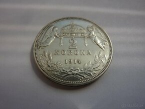 R-U Vzácna 2 koruna 1914 KB v krásnom zbierkovom stave