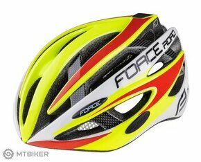 FORCE Road MTB prilba fluo/biela/červená