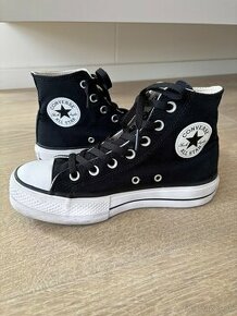 Converse vysoké čierne platforma 37