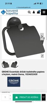 GROHE Essentials držiak toaletného papiera s krytom, čierna