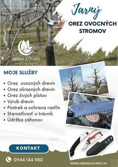 ZÁHRADNÍCKE SLUŽBY / REZ OVOCNÝCH DREVÍN / ÚDRŽBA ZÁHRAD