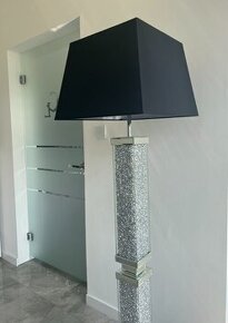 Zrkadlová stojacia lampa Glamour Premium Luis s kryštálmi