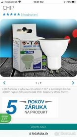 LED ŽIAROVKY denná teplá farba 5 W-26 ks