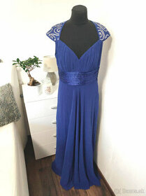 Dlhé spoločenské modré šaty - Veľkosť L - 1