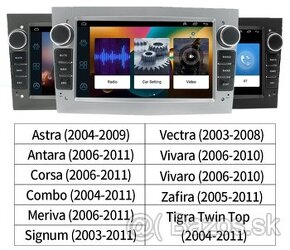 2din Autoradio Opel Astra vectra vivaro zafira meriva