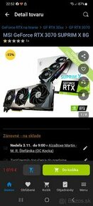 MSI GeForce RTX 3070 SUPRIM X 8G