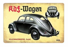 plechová cedule - Volkswagen KdF (Radostí k síle) 1938 - 1