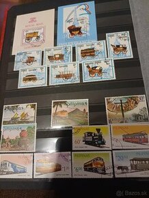 predám poštové známky - vlaky - viac štátov