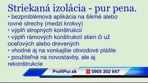 Striekaná izolácia-pur pena.ProfiPur.sk.Východne Slovensko