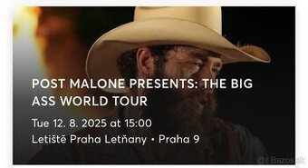 Post Malone - Praha 12.8.2025 - Statie A - 4 kusy