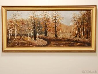 Obraz originální olejomalba na desce r. 1982, 120x60