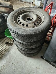 Plechové disky 5x110 + zimné pneu 195/65r15 - 1
