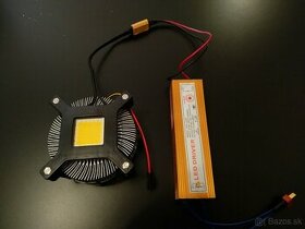 COB LED svetlo 50W, LED zdroj, chladic - 1