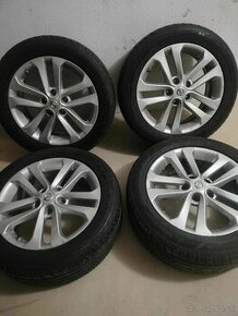 4ks alu orig. Nissan 5x114,3 r17 + pneu 6mm+snimače tlaku - 1