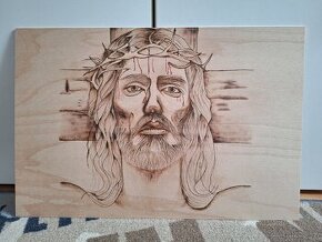 Ježiš A2  -  pyrografia