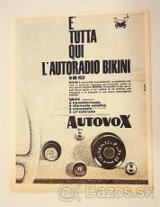 originální dobové Autoradio AUTOVOX pro FIAT 600 / 850 Sport - 1