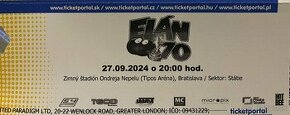 2 lístky na státie  ELÁN 70 (27.9.2024 Bratislava)