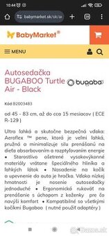 Autosedačka BUGABOO Turtle Air - Black