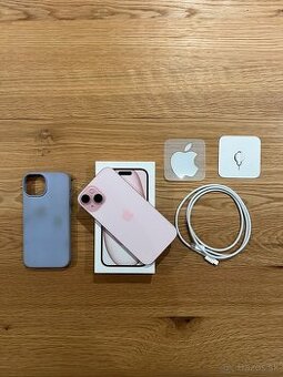 iPhone 15 PINK - ZÁRUKA - 90% BATÉRIA - SKVELÝ STAV