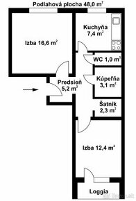 Predaj 2-izbového slnečného bytu, KE - sídl. Ťahanovce