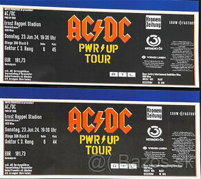 AC/DC, Wien, 23. jún, 19:30,  2 orig. vstupenky - sedenie