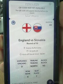 Lístky EURO 2024 Slovensko-Anglicko 4ks