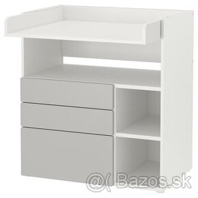 Prebaľovací stôl IKEA SMÅSTAD, biela sivá/s 2 zásuvkami