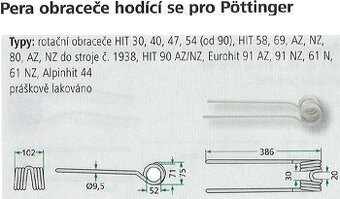 predám nové pružiny na obracač sena potinger