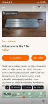 Predám Li-Ion akumulátor 15,15 A