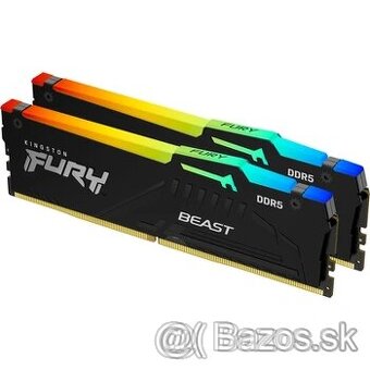 Kingston FURY Beast/ DDR5/ 32GB/ 6000MHz/ CL40/ 2x16GB/ RGB