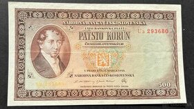 Bankovky ČSR 500 Korun 1946 dvojpísmenková