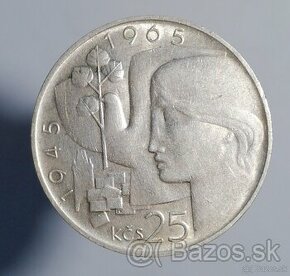 25 Kčs, 1965 - 20. výročie , Československo