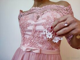 Dámske spoločenské šaty pudrovo-ružové95 - 1