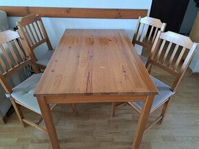 Stôl a 4 stoličky IKEA