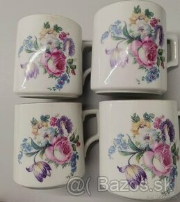 Staré maľované hrnčeky, misky Česko- slovensky porcelán