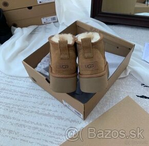 Dámske čizmy Ugg platform mini hnedé camel - 1