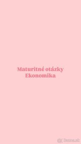 Maturitné otázky z ekonómie