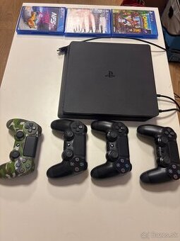 Playstation 4 PRO 1TB, 4 ovládače + viaceré hry