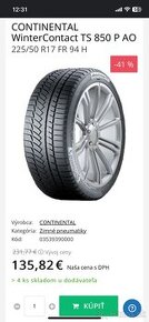 225/45 R17 zimne Continental nove