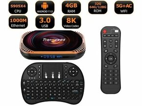 Android 11 TV Box, Transpeed X4, 4/32GB, S905X4, Kláv. s Tou