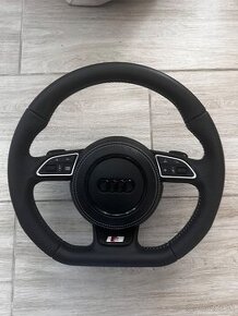 Komplet s airbagom  skoseny volant audi perforovany ,