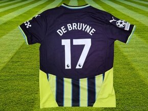 dres De Bruyne Manchester City 24/25 žlto-čierny 135-165cm