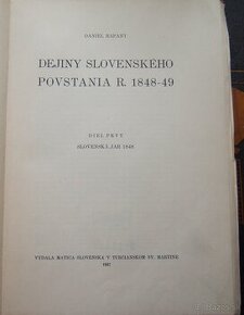 D. RAPANT slovenské povstanie 1848-49 I. diel + života dielo