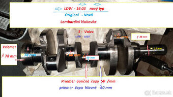 LDW 1603  Lombardini   nový typ motora kluková hriadel nová