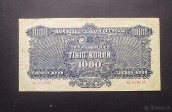 1000 korun 1944,vzacna bankovka neperforovana - 1