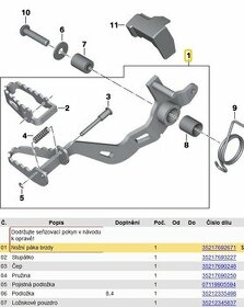 Kúpim brzdový pedál komplet na BMW R1200GS 2011