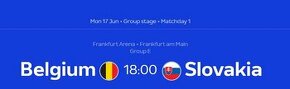 Slovensko - Belgicko 2x Fans First 70€/ks - REZERVOVANÉ