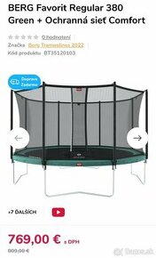 Trampolína BERG Favorit Regular 380 + Ochranná sieť Comfort