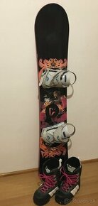 Damsky snowboard s viazanim a topankami